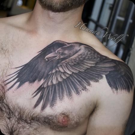 Tattoos - crow with nut - 116276